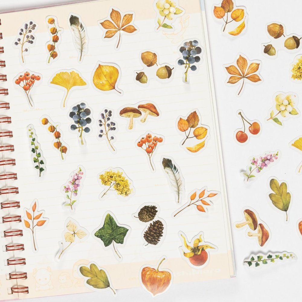 46 pcs Fall Leaves Stickers